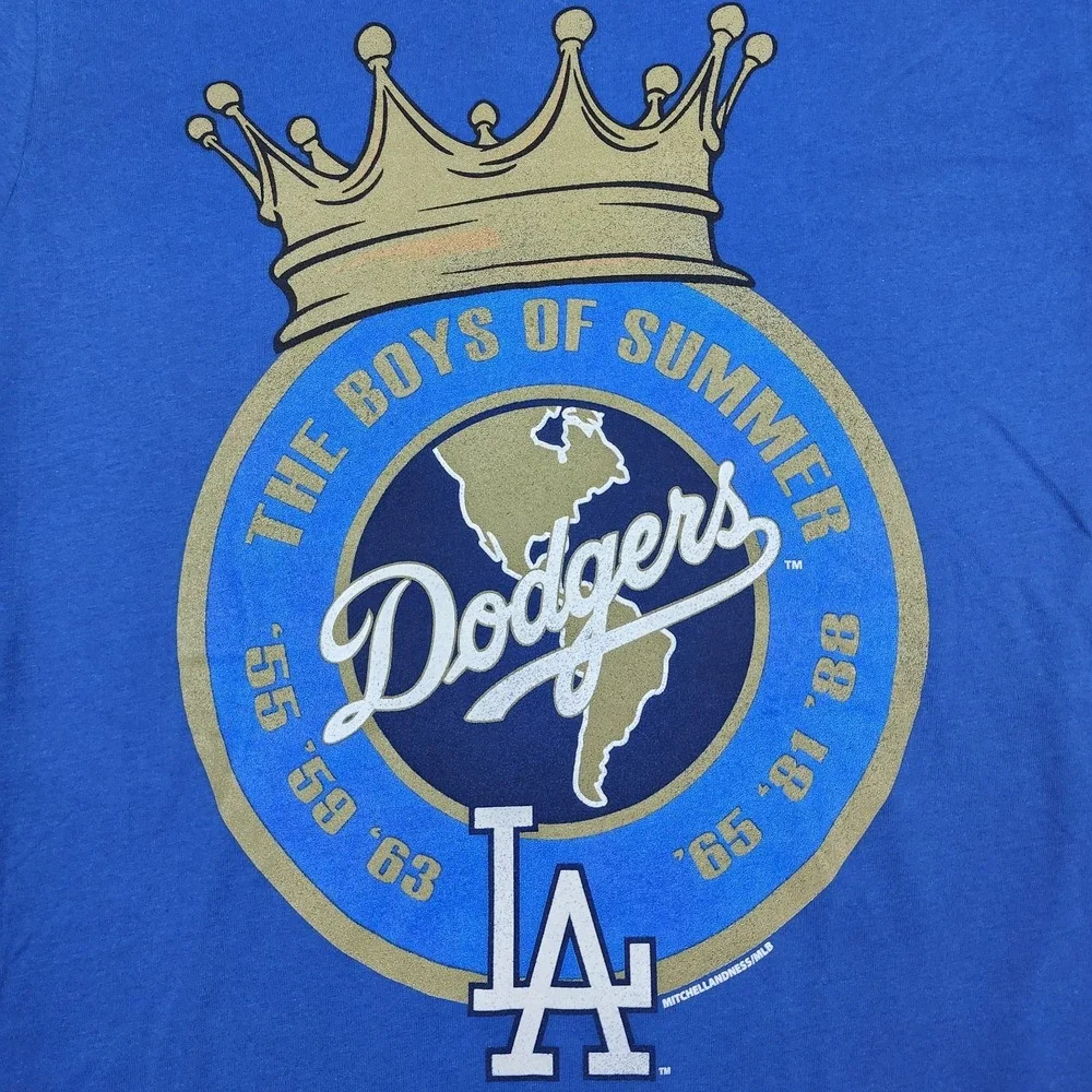Los Angeles Dodgers Shirt Mens Small NWT Mitchell Ness Blue Cooperstown MLB